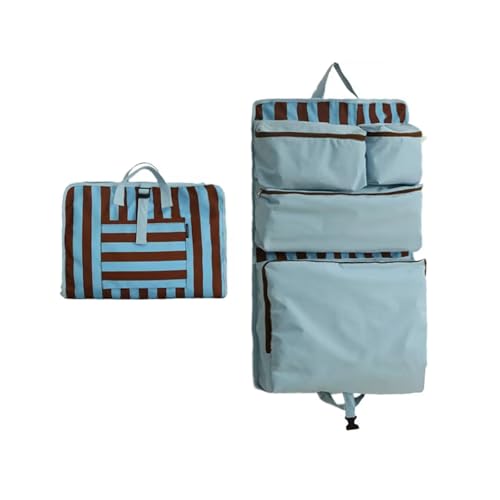 4-in-1 Foldable Travel Packing Luggage Organizers for Travel Accessories, Space Saver for Carry-On and Weekend Trips （Blue Coffee） - color: Blue Coffee