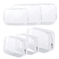 BEFORYOU 6 Pack Clear Toiletry Carry Pouch with Zipper Portable Plastic Waterproof Cosmetic Bag TSA Approved for Vacation Travel Bathroom and Organizing (White, Small and Large) - size: Small and Large bags