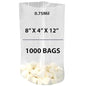 Clear Gusseted Bags 0.75 Mil, 8" X 4" X 12" & 1000 Bags| LDPE Material, For Food Packaging, Storage & Display | Heat Sealable Plastic Bag, Ideal for Bakery, Deli, Snacks, and Commercial Use - size: 8" X 4" X 12" & 1000Bags
