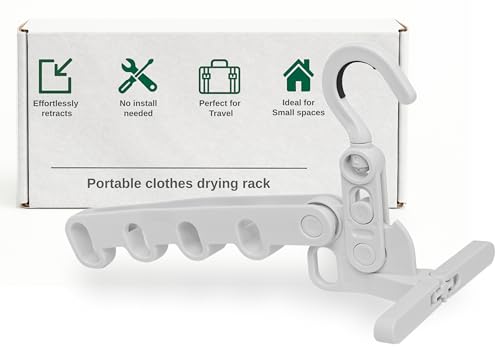 GorillaLine Go - Folding Clothes Drying Rack - Travel Essentials for Laundry - Portable and Collapsible with Hook - Clothes Rack Cruise Ship Essentials, RV, Traveling and Small Room
