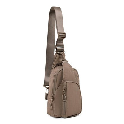 ODODOS Sling Bag with Adjustable Straps Crossbody Chest Bag Lightweight Backpack for Casual Traveling Hiking - color: Field