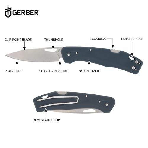 Gerber Gear LST - EDC Pocket Knife - Survival Tactical Tool for Travel, Camping & Outdoor Adventure - Lightweight & Compact Folding Knife - Stainless Steel Blade - Blue - color: Blue