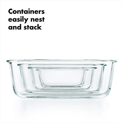 OXO Good Grips 4-Piece Smart Seal Leakproof Mini Glass AirtightContainer Set - size: 4 Piece Mini Set