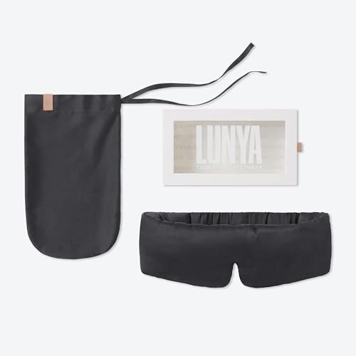 Lunya Washable Silk Sleeping Mask - Thermoregulating Mulberry Silk, Light Blocking and Comfortable Fit – Sleep Mask for Women and Men with Box - Meditative Grey - Small - color: Meditative Grey - Small, size: Small
