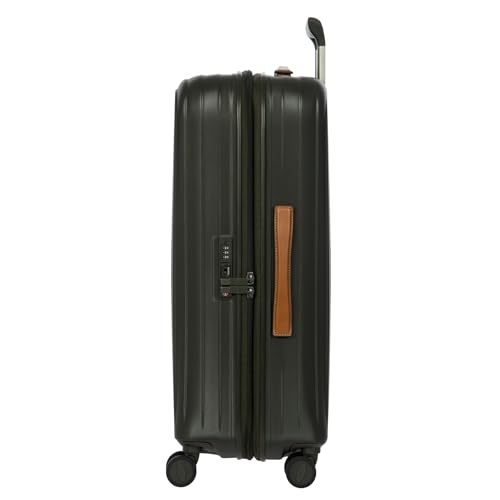 Bric's Taormina Ultra-Light Checked Luggage – Expandable Hard Shell Suitcase with TSA Lock, Anti-Tamper Zippers & 360 Spinner Mobility Wheels - 27 Inch, Olive - color: Olive, size: Checked-Medium