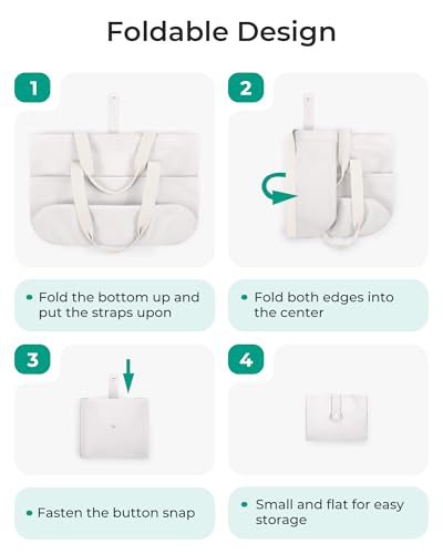 BAGSMART Tote Bag for Women, Foldable Tote Bag With Zipper Travel Shoulder Bag Handbag for Work - color: Beige