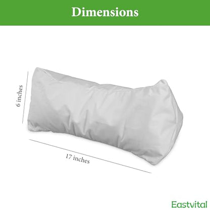 Small Neck Roll Buckwheat Pillow - 15 x 6’’ Cervical Neck Pillow for Lumbar, Knee & Backrest – Best Pillows for Side Sleepers & Travel with Adjustable Head & Breathable Zipper Cotton Case - 2.4 lbs