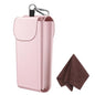 FINTIE Double Glasses Case with Carabiner Hook, Portable Vegan Leather Eyeglass Case Anti-scratch Sunglasses Pouch - color: Rose Gold