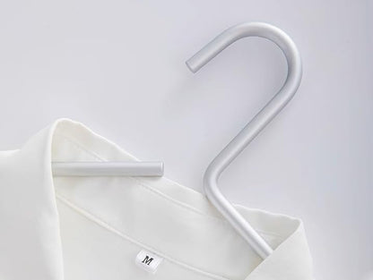Premium Matte Silvery Aluminum Coat Hangers 6 Piece Set, 16.5” Extra Smooth & Durable Metal Shirt Dress Hanger,Aluminum Alloy Hanger,Clothing Support,Clothing Hang - style: Silver Elegant Hanger（6）