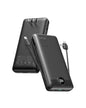VRURC Portable Charger 20000mAh, Fast Charging Power Bank USB C,4 Output 2 Input Travel Essentials Charging Bank Equipped with LED Display,Built-in Wall Plug and Cables,Phone Charger Battery,Black - color: Black