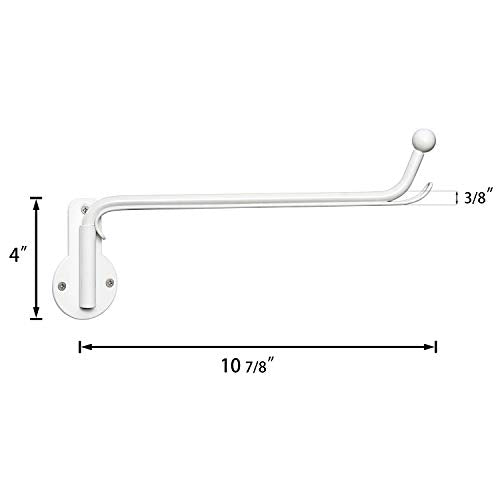 Mkono Wall Mounted Clothes Hanger with Swing Arm Holder Valet Hook Metal Hanging Laundry Drying Rack Space Saver for Closet Organizer, Laundry Room Organization Bathroom, Bedroom,2 Pcs, White - color: White