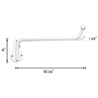 Mkono Wall Mounted Clothes Hanger with Swing Arm Holder Valet Hook Metal Hanging Laundry Drying Rack Space Saver for Closet Organizer, Laundry Room Organization Bathroom, Bedroom,2 Pcs, White - color: White