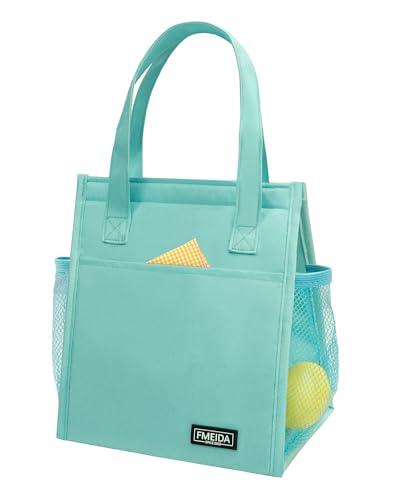 Fmeida Insulated Lunch Bag Women, 6.75L Small Lunch Bags with Multiple Pockets, Reusable Thermal Cooler Tote for Work, Office, Picnic, Travel | Hook and Loop Closure, Mint Blue - color: Mint Blue, size: S | 6.75L | Hook & Loop