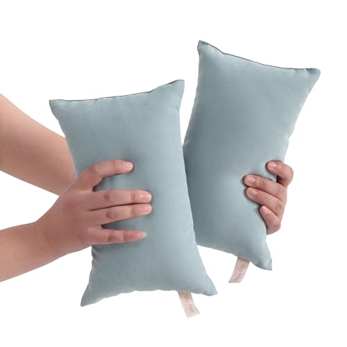 BEDSUM Tiny Pillows, 11x7 Mini Microfiber Small Pillow for Neck and Lumbar Support - Machine Washable Cushion for Office Desk, Backpacking and Travel - Pillow Inserts, 2 Pack, Sea Green - color: Sea Green, size: 11x7 inches