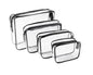 4Pack Black Clear Cosmetic Bags for Women Zipper Pouches Set PVC TSA Approved Toiletry Bag Organizers Packing Cubes