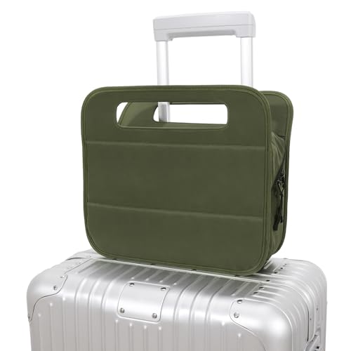 CONTAIL 13 Inch 3L 4-in-1 Travel Essentials Organizer, Small Business Handbag, Suitcase Drink Holder,Phone Tablet Holder,Airport Accessories Storage,Army Green - color: Army Green