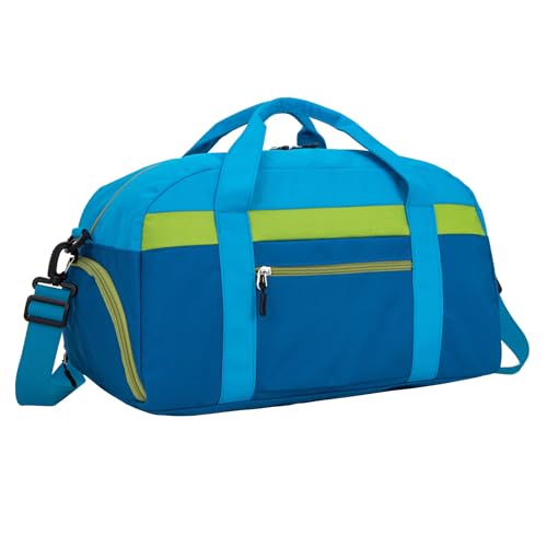 Kids Duffle Bag for Boys or Girls, Fit Sports Practice, or Overnight Travel Weekend (Blue) - color: Blue