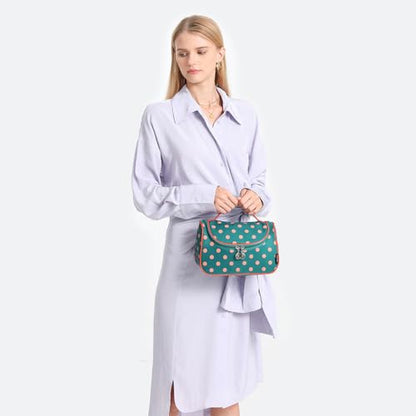 Yeiotsy Travel Cosmetic Bag for Women – Polka Dot Makeup Bag Organizer & Hanging Toiletry Bag - color: Lake Blue