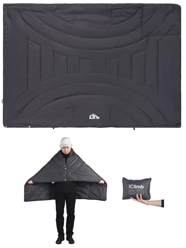 iClimb 3M Thinsulate Insulation Warm Camping Blanket Ultralight Compact - color: Dark Grey, size: 39” × 57”, 0.62 lb