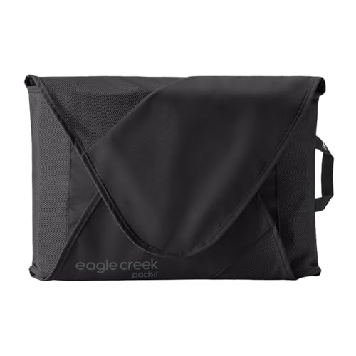 Eagle Creek Pack-It Reveal Garment Folder - Travel Garment Bag with Compression Wings to Maximize Luggage Space - Convenient Top Handle - Quick Drying Material - Black - Large - color: Black