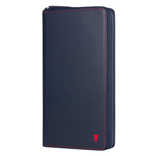 TORRO Premium Leather Family Travel Wallet, RFID Blocking Travel Organizer, Family Passport Holder for 4 Passports, Travel Documents and Cards (Navy Blue) - color: Navy Blue