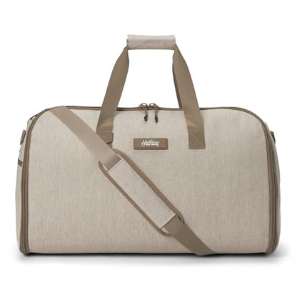 Halfday Convertible 2-in-1 Garment Duffel Weekender Bag 45L: Wrinkle-Free Travel (Hanging Suit Compartment, Shoe Pockets, Trolley Sleeve), Durable & Water-Resistant Carry-on, Stone - color: Stone, style: Original, 45l