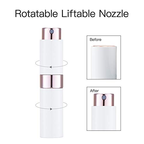LISAPACK 8ML Atomizer Perfume Spray Bottle for Travel, Empty Refillable Cologne Dispenser, Portable Sprayer (White) - color: White