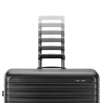 Framelock Max 21” Carry-On Hardshell Zipperless Luggage - Highly Secure Integrated Eazylock™ Mechanism - RightHeight™ Adjustable Handle System - 360° Spinner Wheels - Airline Approved - Asphalt Black - color: Black, size: Carry-on Spinner