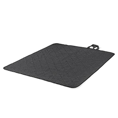 Vista Outdoor Picnic Blanket & Tote, (Waves Collection - Gray with Vista Blue Accents) - color: Wave Collection