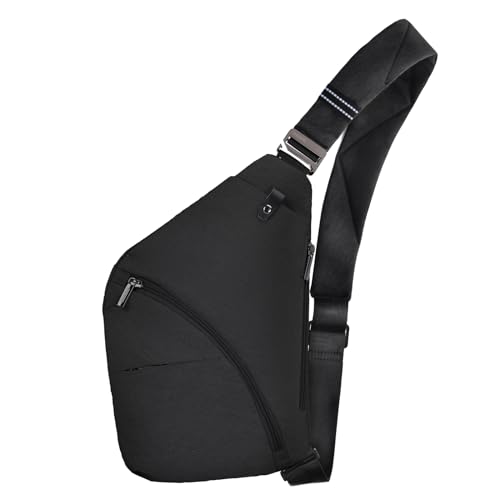 OSOCE Crossbody Sling Bag, Water-Resistant Anti Theft Chest Pack, Minimalist Commuter Daypack for Travel Hiking Work - color: 2.0black-right-s, size: Large