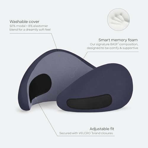 Ostrichpillow Go Neck Pillow, Travel Pillows for Airplanes, Premium Memory Foam Travel Pillow, 360º Ergonomic Design, Asymmetrical Sides, Travel Bag Included, Washable Modal Cover - color: Night Walk