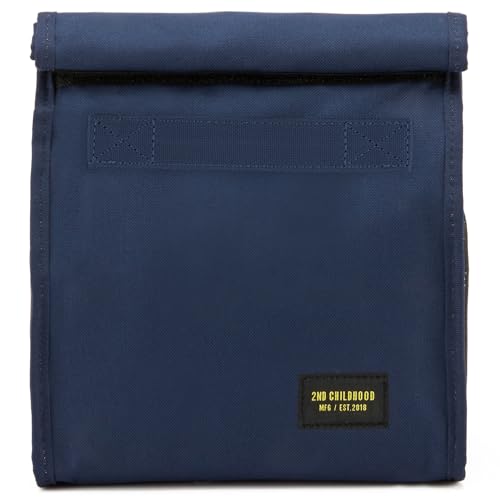2nd Childhood Rolltop Lunch Bag for Work or School – Compact, Foldable & Low Profile Design – Insulated Reusable Bag with Handle – Slim, Durable & Stylish - 3.5L (Blue) - color: Blue