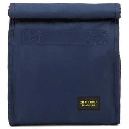 2nd Childhood Rolltop Lunch Bag for Work or School – Compact, Foldable & Low Profile Design – Insulated Reusable Bag with Handle – Slim, Durable & Stylish - 3.5L (Blue) - color: Blue