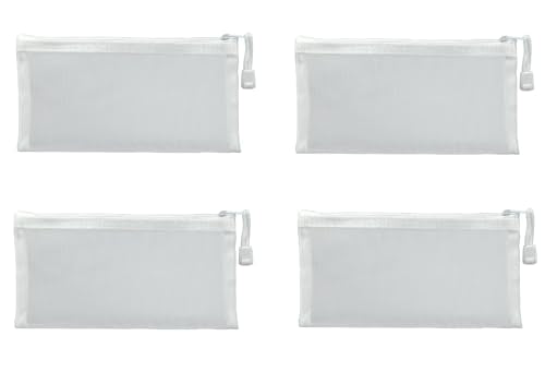 4 PCS Mesh Pouch, Zipper Small Nylon Travel, Mini Zipper Pouch, Mesh Makeup Bag for Daily, Purse Organizer Insert, to Keep Small Ltems, Home Organizing (White, 3.93 x 7.87 inch) - color: White, size: 3.93 x 7.87 inch