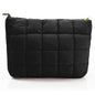 Hillban 1 Pcs Black Puffy Quilted Makeup Bag Quilted Cosmetic Bag Cute Puffer Toiletry Checkered Pouch Aesthetic Travel Makeup Brushes Organizer (Classic) - color: Black, size: Classic