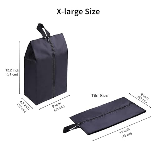 YAMIU Travel Shoe Bags Set of 2 Waterproof Nylon with Zipper for Men & Women (Black) - style: 2 Pack - Black