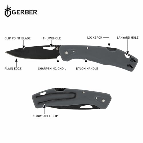 Gerber Gear LST - EDC Pocket Knife - Survival Tactical Tool for Travel, Camping & Outdoor Adventure - Lightweight & Compact Folding Knife - Stainless Steel Blade - Gray - color: Gray