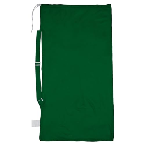 Champion Sports Mesh Equipment Bag – Heavy-Duty Nylon Drawstring Bag with Lock & ID Tag, Breathable Storage Sack for Balls, Swim Gear, Laundry & Toys, Multiple Sizes & Colors - color: Green, size: 24" x 48" with Shoulder Strap
