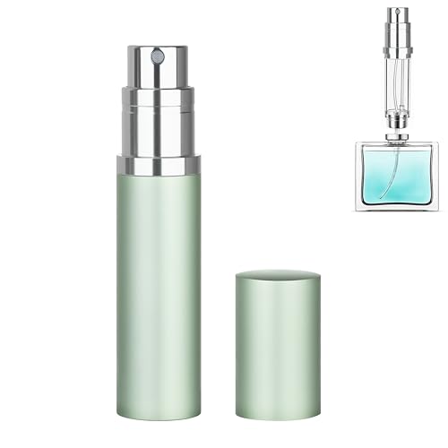 Refillable Perfume Atomizer Travel Bottle 5ml Leakproof Luxury Travel Perfume Refillable Bottle, Portable Fragrance Atomiser (Light Green) - color: Light Green