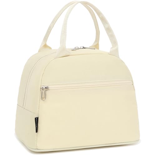 FlowFly Insulated Lunch Cooler Bag - Tote Bag Organizer for Women/Men, Beige - color: Beige