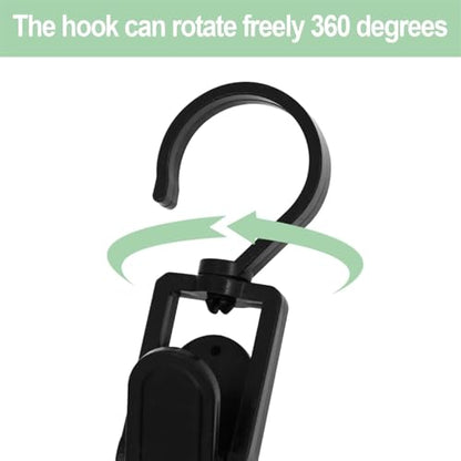 15 Pcs Plastic Travel Swivel Hanging Laundry Hooks Clip, Curtain Clips Black - color: Black