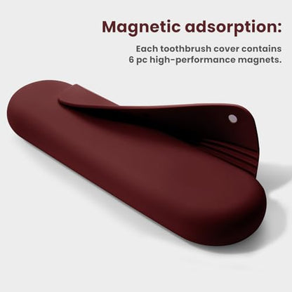 Silicone Electric Toothbrush Travel Case, Manual Toothbrush Travel Cover for Men and Women,Toothbrush Holder for Travel,Gym and More, Fits Most Manual and Electric Toothbrushes - Burgundy - color: Burgundy
