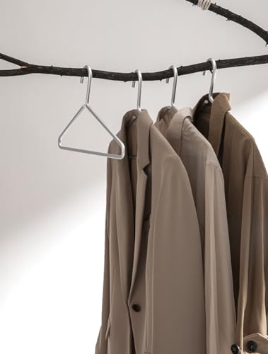 Premium Matte Silvery Aluminum Coat Hangers 10 Piece Set, 16.5” Extra Smooth & Durable Metal Shirt Dress Hanger,Aluminum Alloy Hanger,Clothing Support,Clothing Hang - style: Silver Elegant Hanger（10）