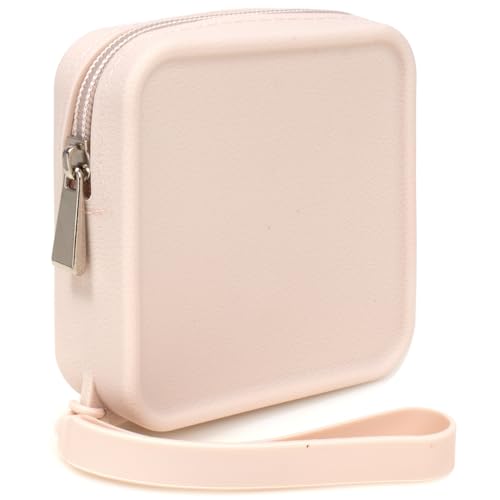 Silicone Mini Makeup Bag Pouch for Purse, Small Cosmetic Travel Bag Zipper Pouch Waterproof Cute Coin Purse Portable Makeup Storage Bag Travel Toiletry Organizers Bag for Women Girls - color: Mini Beige