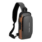 Unisex Anti-Theft Sling Bag with USB Port, Water-Resistant Crossbody Chest Backpack for Travel & Work - color: Grey & Golden