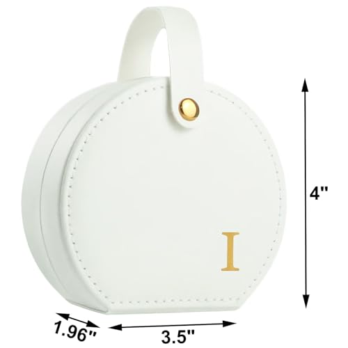 Travel Jewelry Case, Elegant Half-Moon Design with Golden Accents, Detachable Handle, White Personalized Accessory Organizer, Fashion-Forward Gift for Women and Teens(I) - style: I