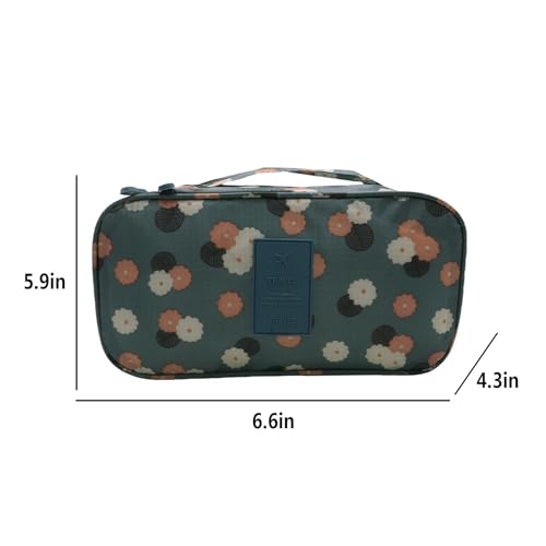 Bra Underwear Storage Bag Portable Multi-Functional Travel Organizers Pouch Case Packing Cube Cosmetic Bag,Blue Flowers - color: Blue Flowers