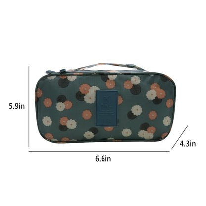 Bra Underwear Storage Bag Portable Multi-Functional Travel Organizers Pouch Case Packing Cube Cosmetic Bag,Blue Flowers - color: Blue Flowers