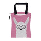 Car Garbage Bag Cute White Alpaca in Glasses Drawstring Car Trash Bag Hanging for Back Seat with Adjustable Buckle Canvas Vehicle Trash Can Easy-to-Install - color: Cute White Alpaca in Glasses