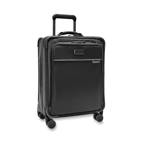 Briggs & Riley Global 21" Carry On Expandable Spinner - Luggage for International Travel, Suitcases with Wheels, Softside Rolling Bag for Men & Women, Self-Repairing Zipper- Baseline Collection, Black - color: Black, size: 21" Global Carry-On